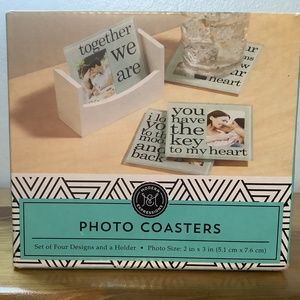 MODERN EXPRESSIONS Photo Coasters Set of Four New